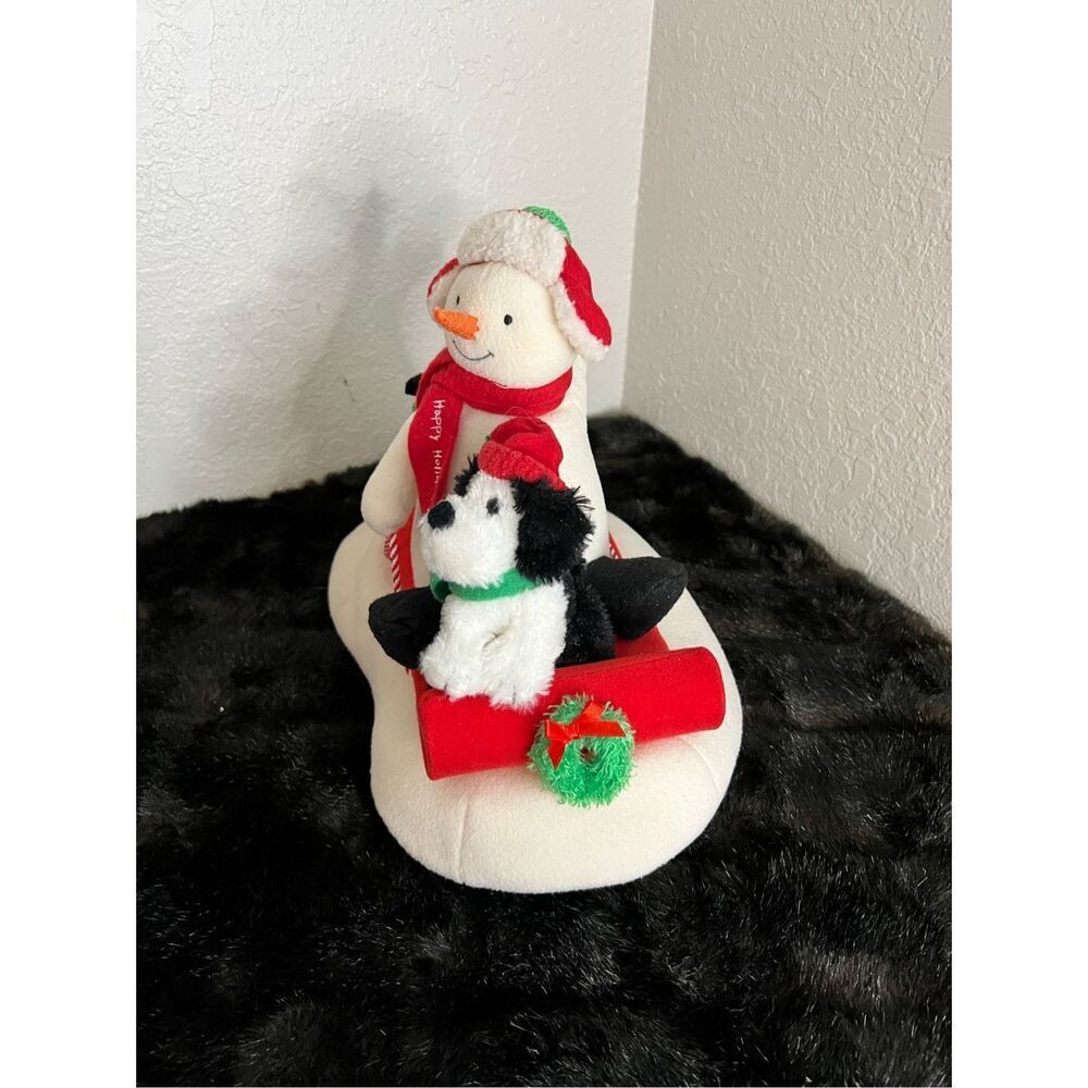 Hallmark Jingle Pals Animated Snowman Sleigh Ride Dog Penguin Snow 2007